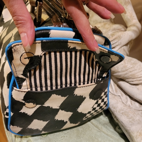 L.A.M.B. by Gwen Stefani Bristol Dartboard Satchel Luxury Designer Handbag #535 - Picture 12 of 14